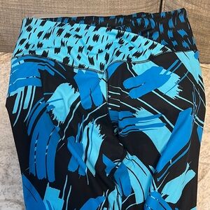 New York & Company Blue and Black Patterned Leggings